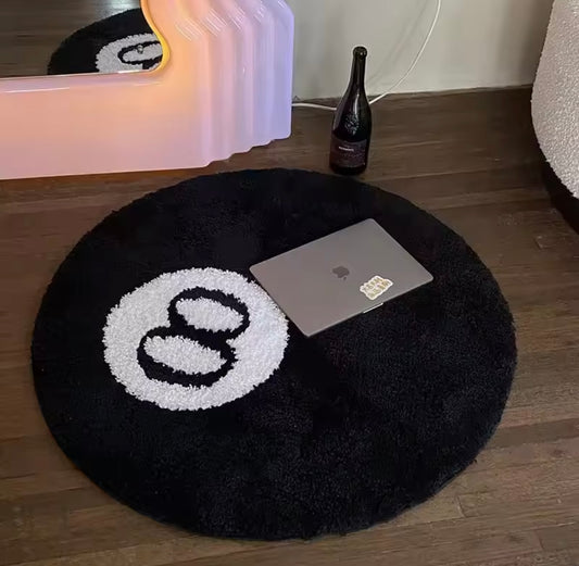 8 Ball Plush Round Floor Rug