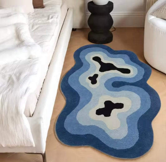 Abstract Wavy Stripes Rug